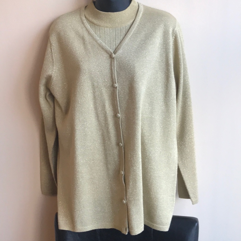 Sag harbor 2 Pc blouse cardigan set Sz M - Picture 2 of 8